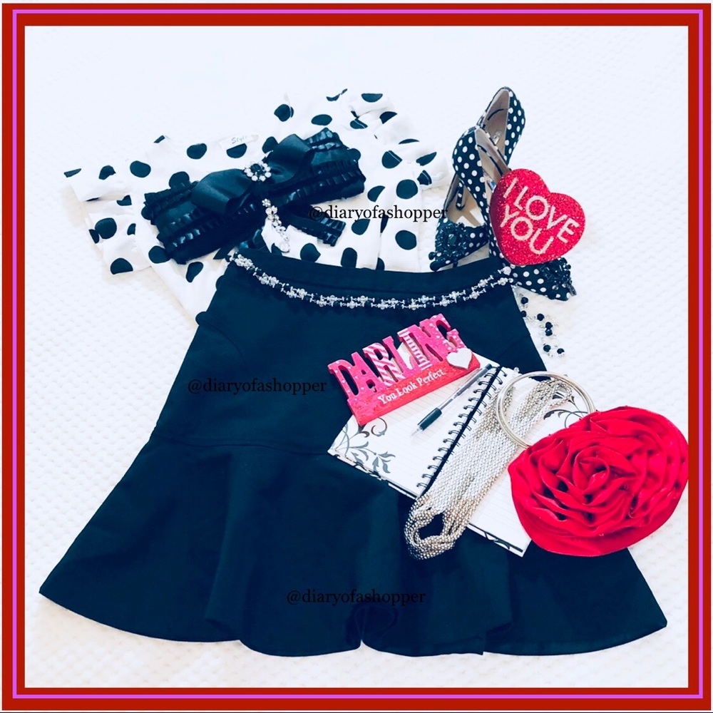 Elle Black Flounce Skirt